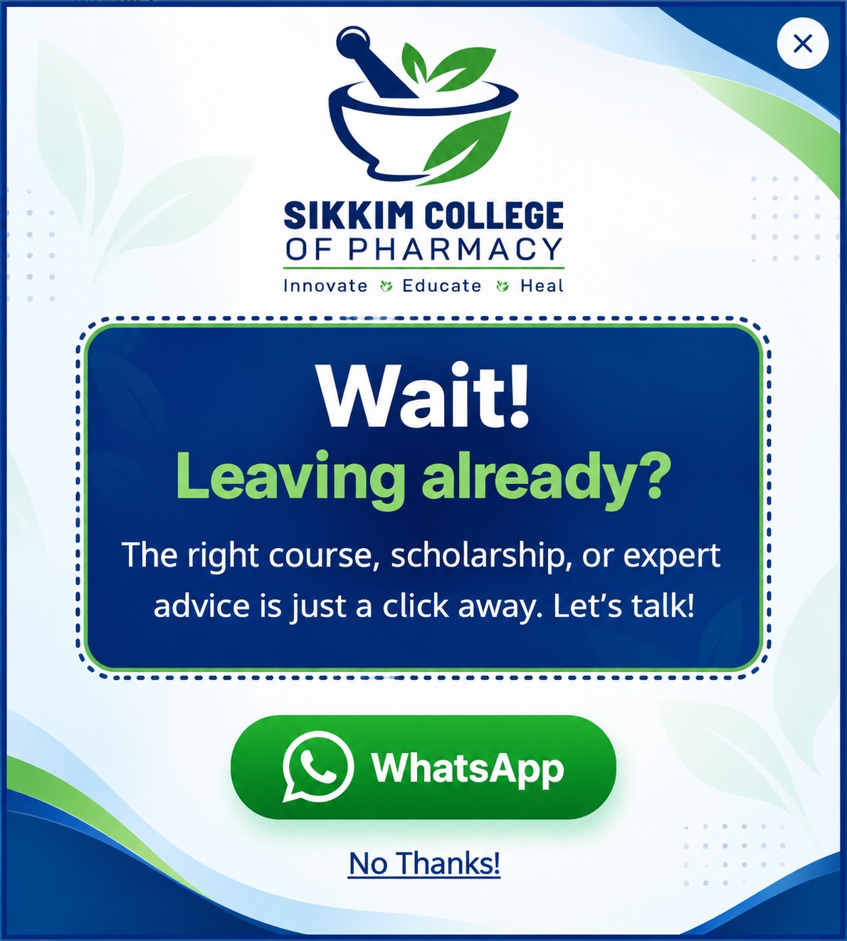 Sikkim College of Pharmacy admissions